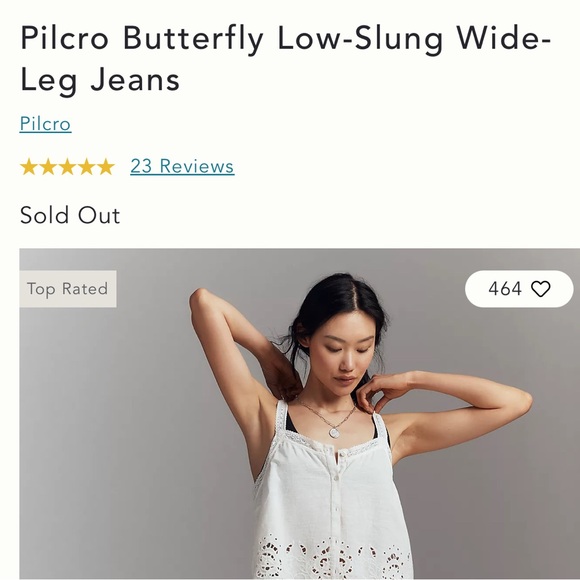 Pilcro butterfly low slung wide leg jeans online. - Picture 5 of 8